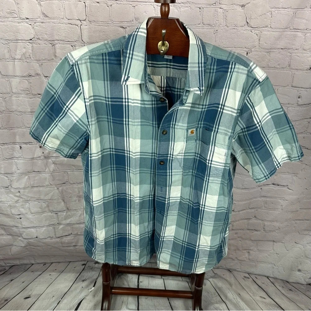 Carhartt relaxed fit button front Plaid shirt size large western streetwear